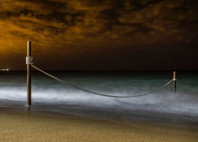 night on the beach