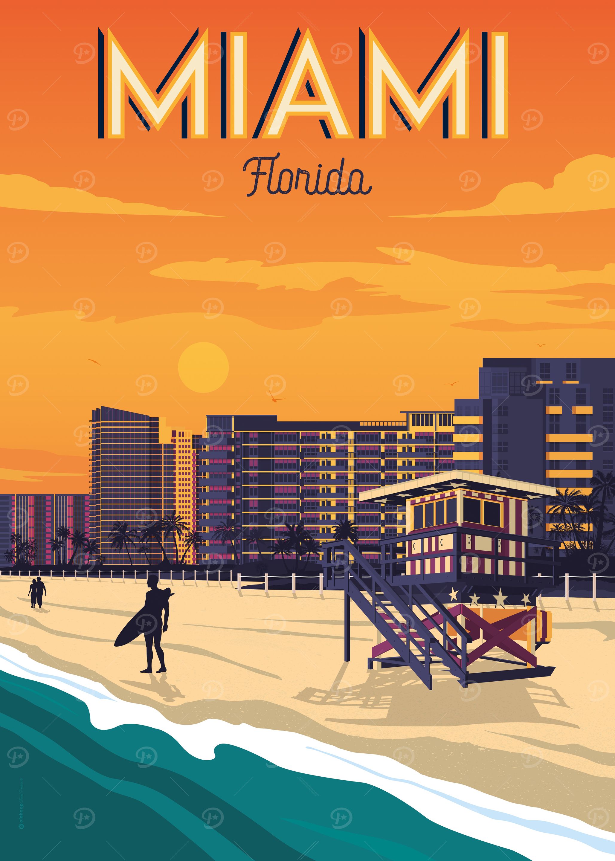 Miami Beach Travel Poster