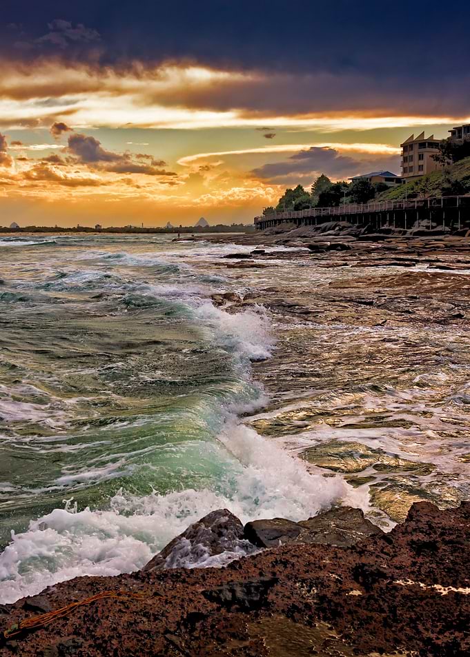 Sunset Waves In Caloundra