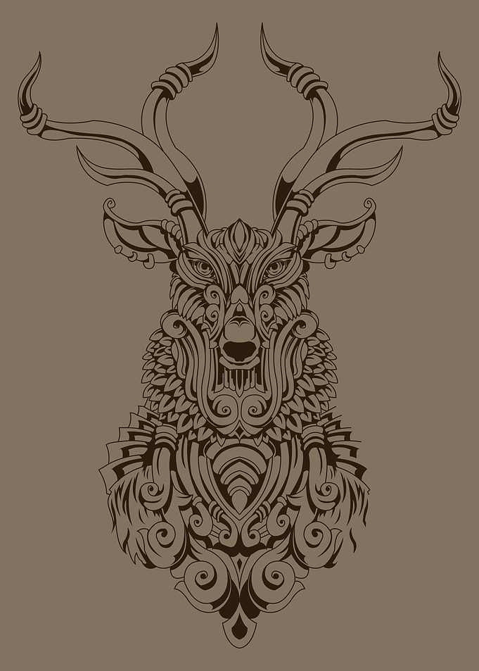 Vintage Zen Deer