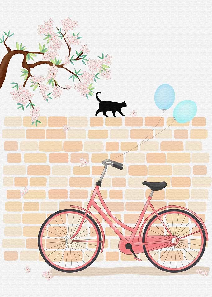 Bike on the wall balloons