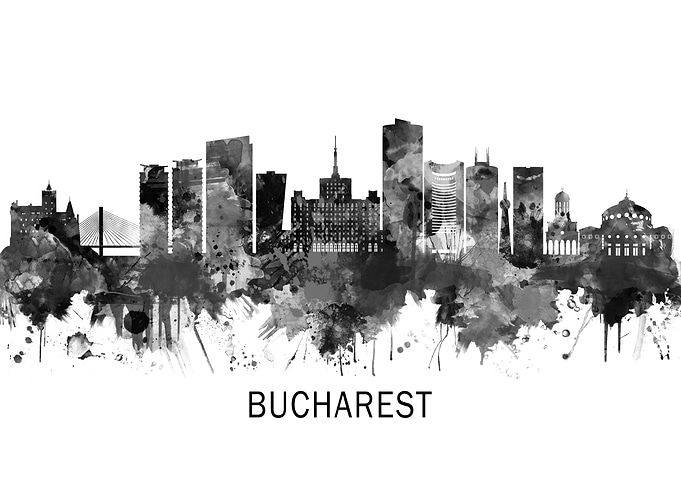 Bucharest Romania Skyline