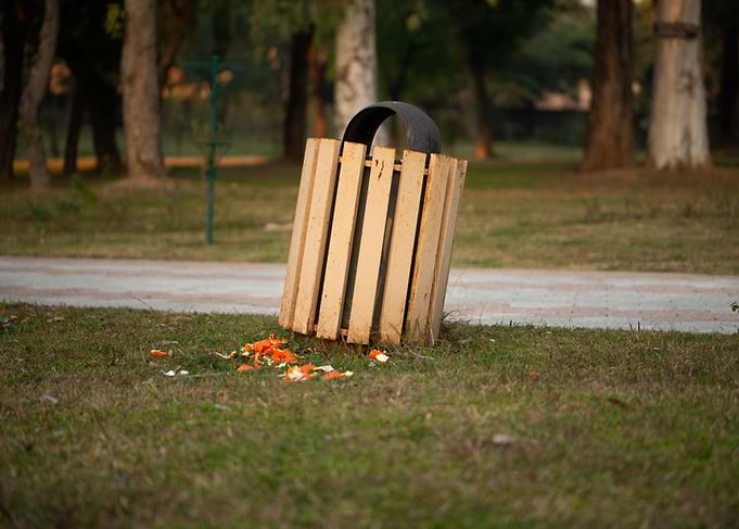 Wooden Recycle Bin