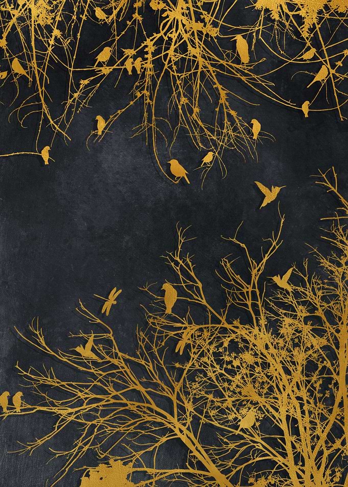 Gold and black flora