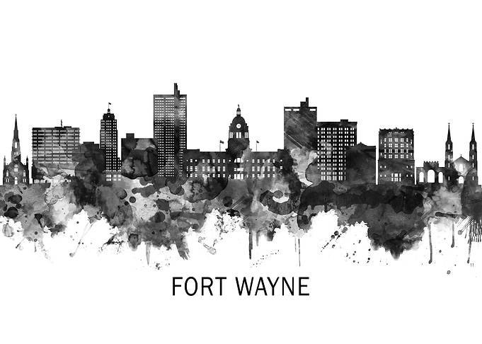Fort Wayne Indiana Skyline