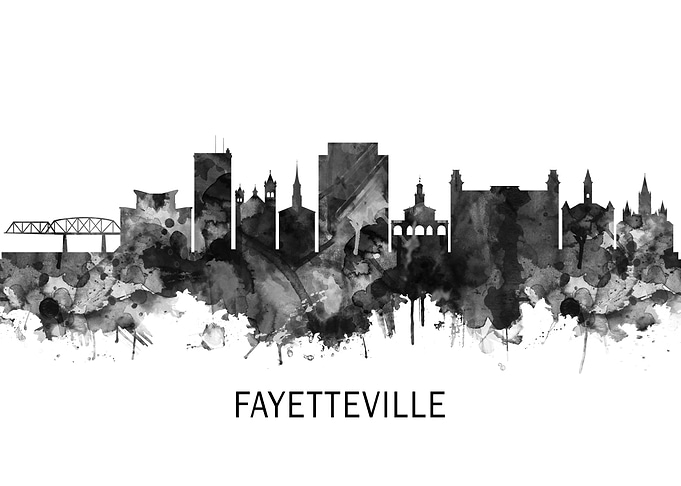 Fayetteville Skyline BW