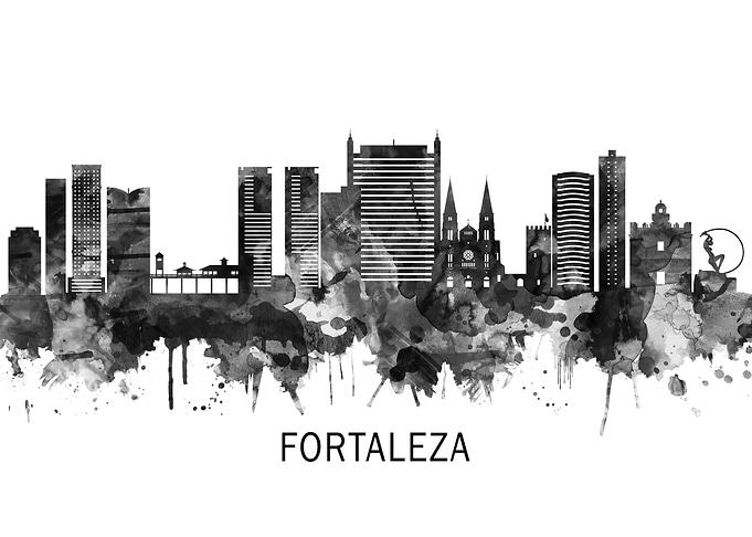 Fortaleza Skyline BW