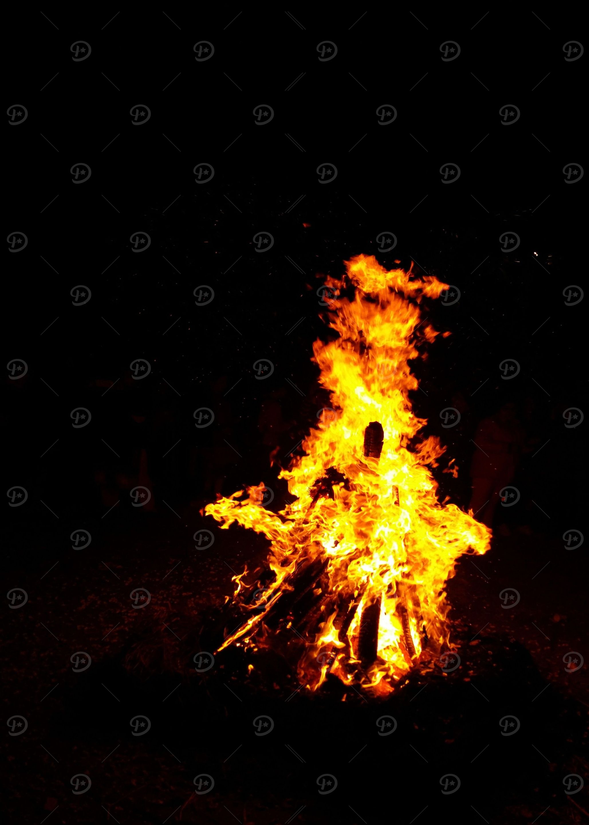 bonfire blazing