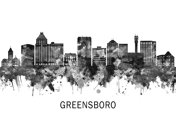 Greensboro Skyline BW