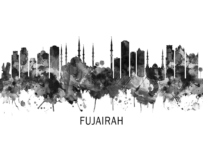 Fujairah UAE Skyline BW
