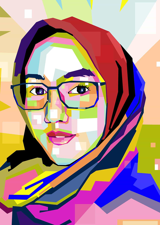 woman glasses in pop art