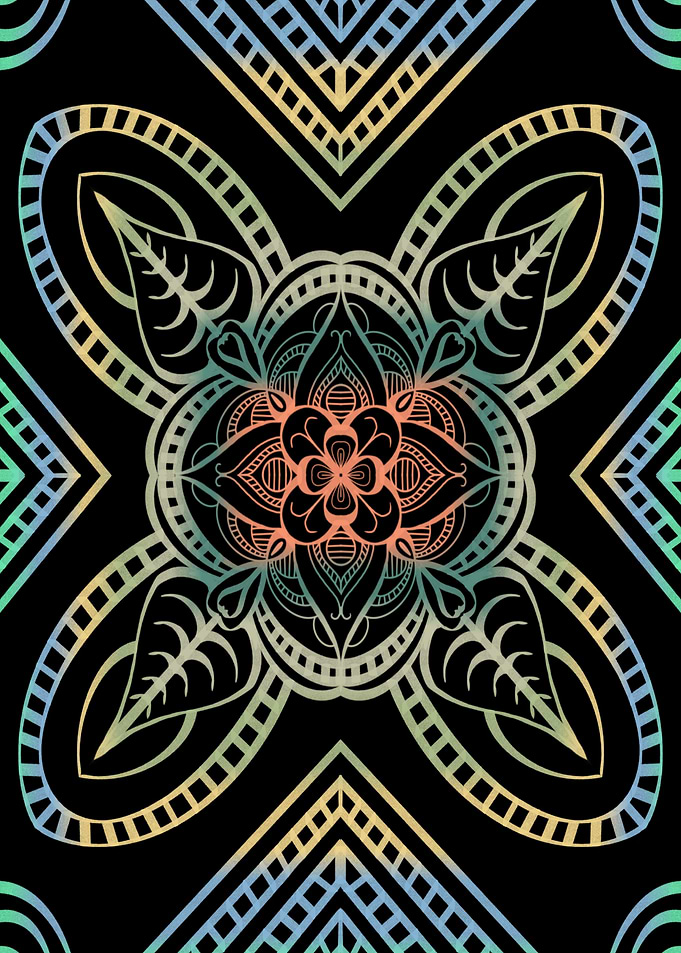 mandala flower full colors