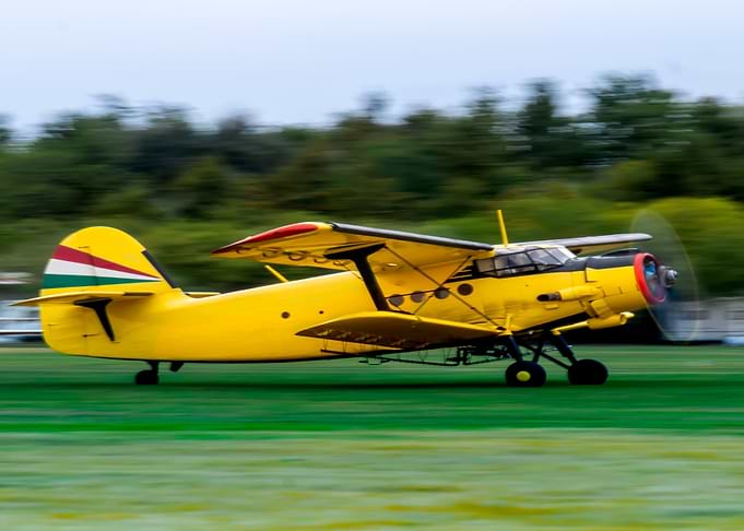 Antonov AN2 plane takeoff