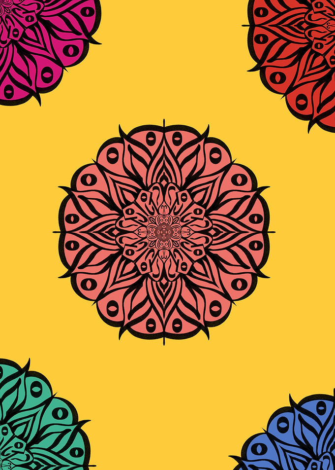 mandala yellow background