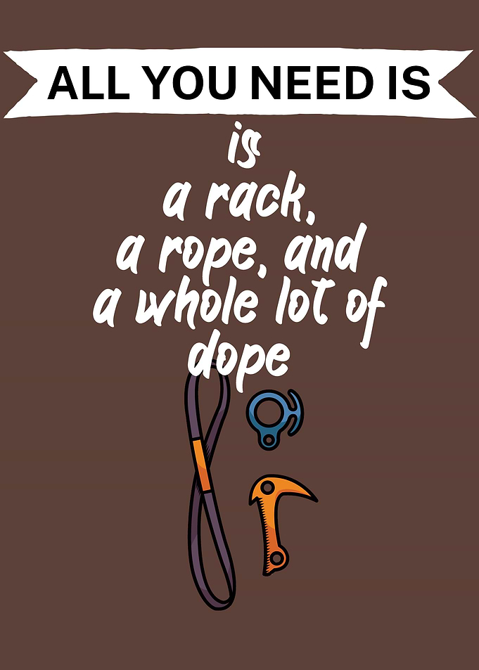 Climbing rack rope