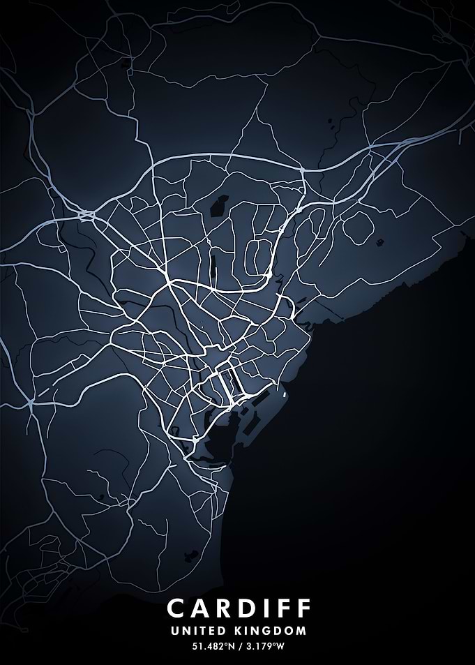 Cardiff Map Posters