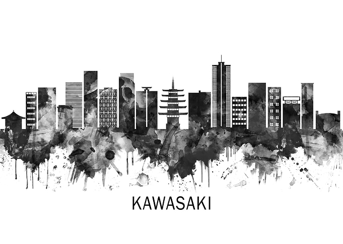 Kawasaki Japan Skyline BW