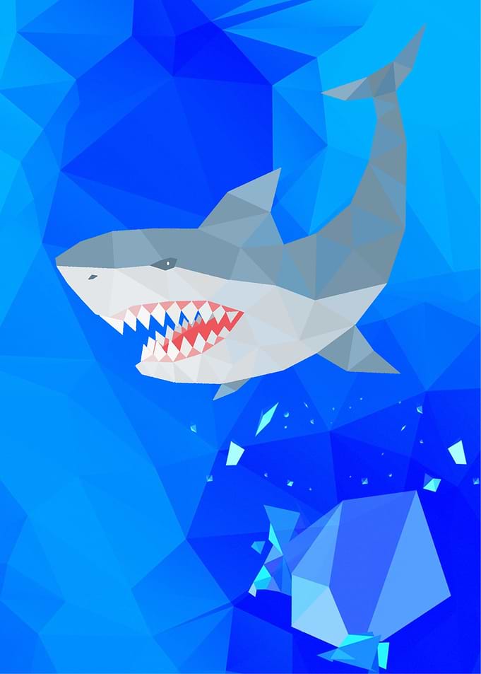 Shark Fish in polygon