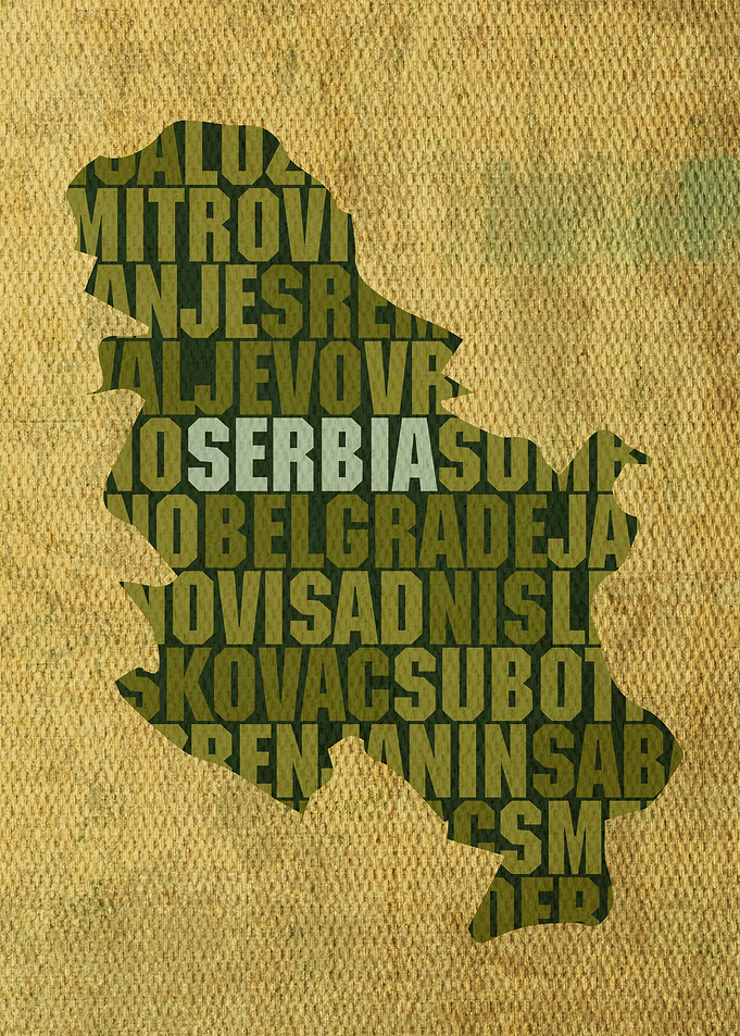 Serbia Country Word Map