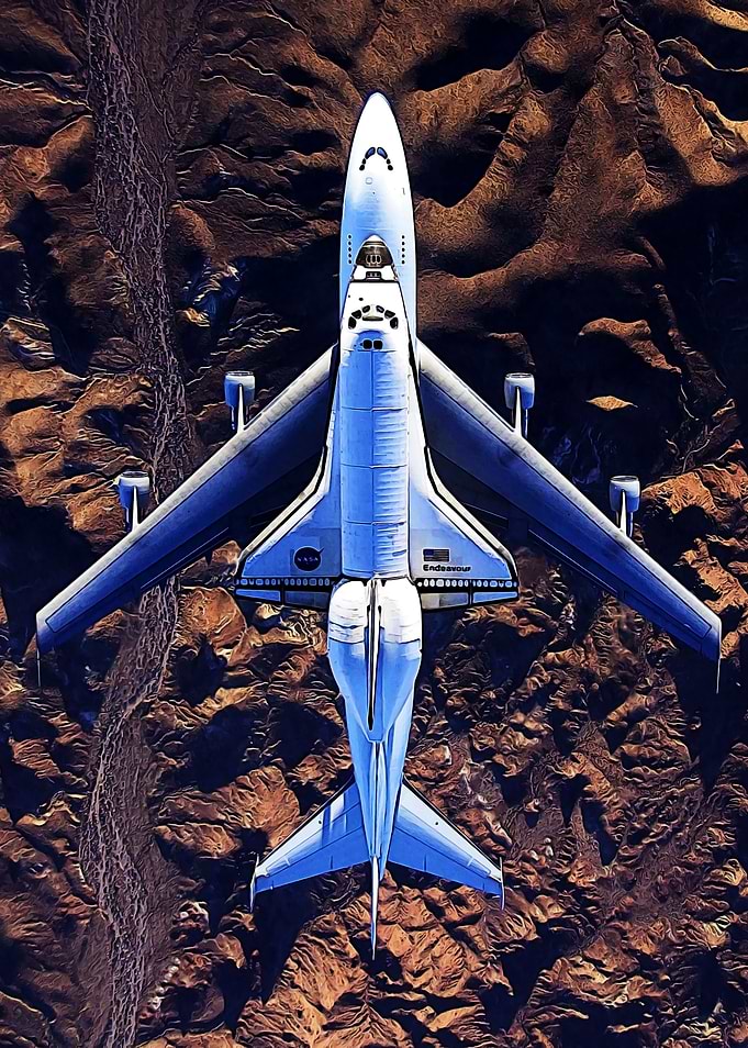 Endeavor on an airplane