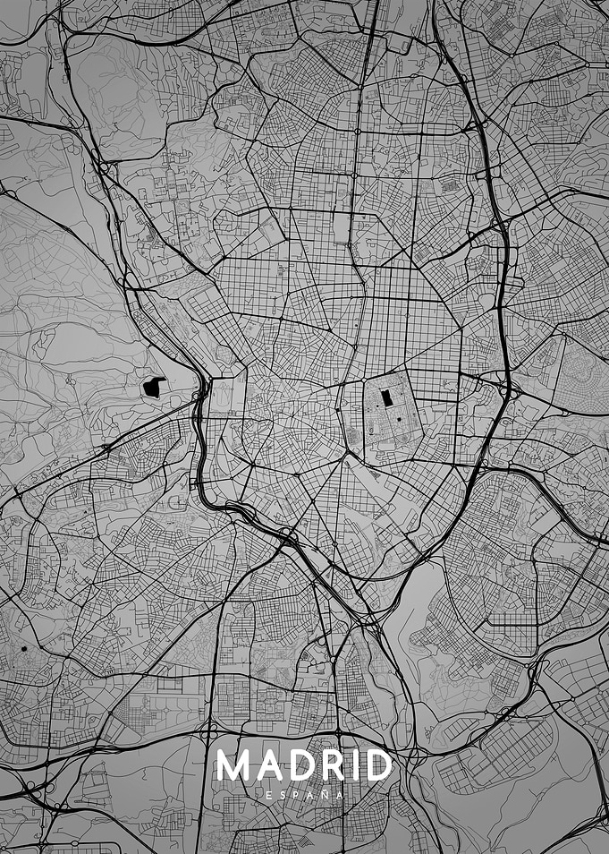 Madrid map BW