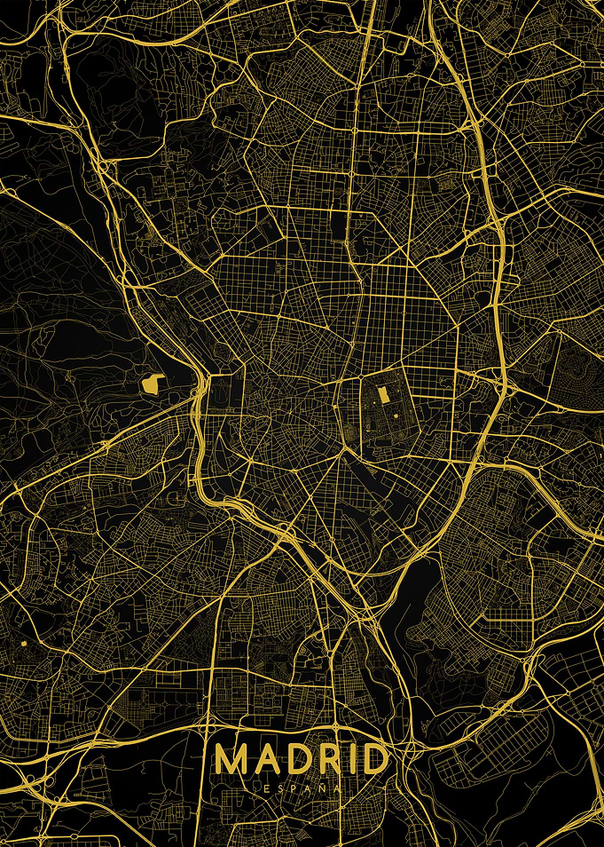 Madrid map gold