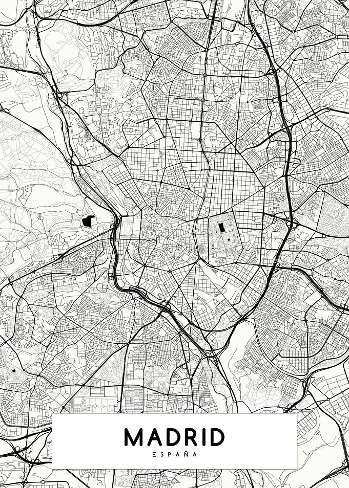 Madrid map white