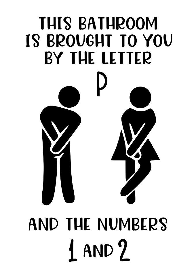 Funny Bathroom Letter P