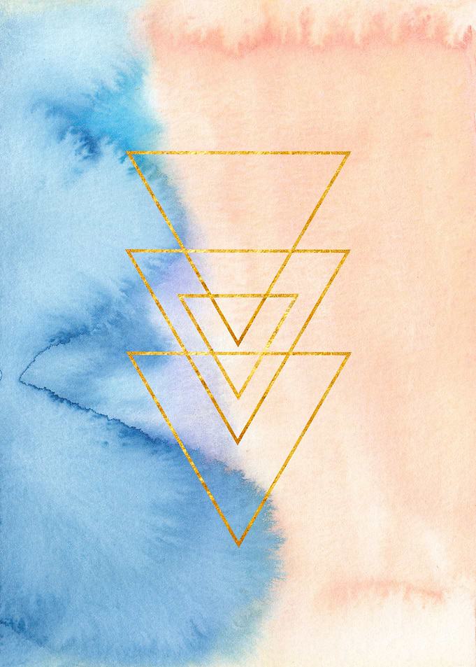 watercolor and triangles