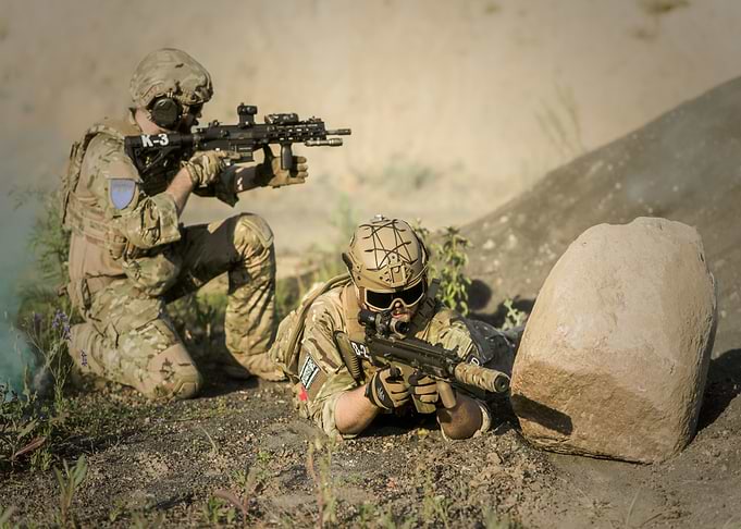 sniping near rock