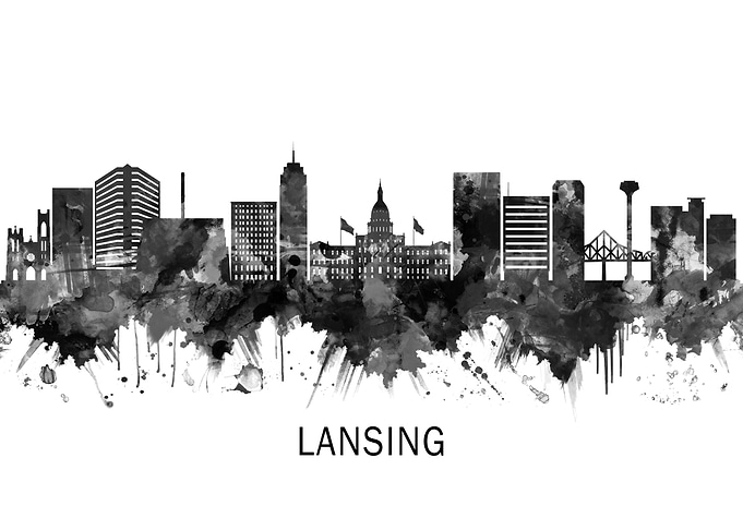 Lansing Michigan Skyline