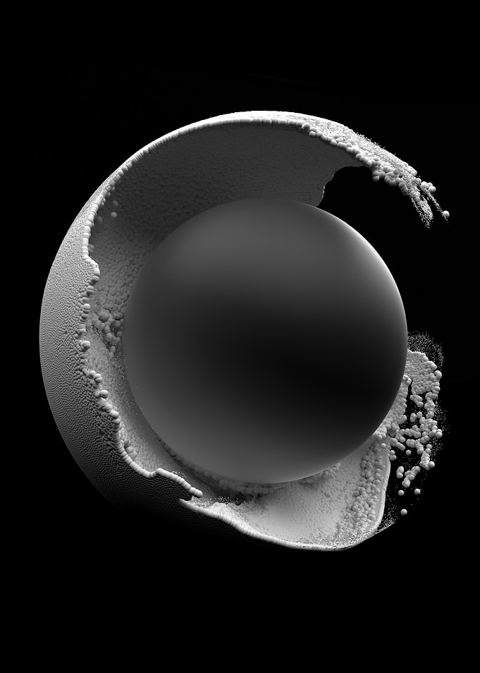 3d abstract black ball