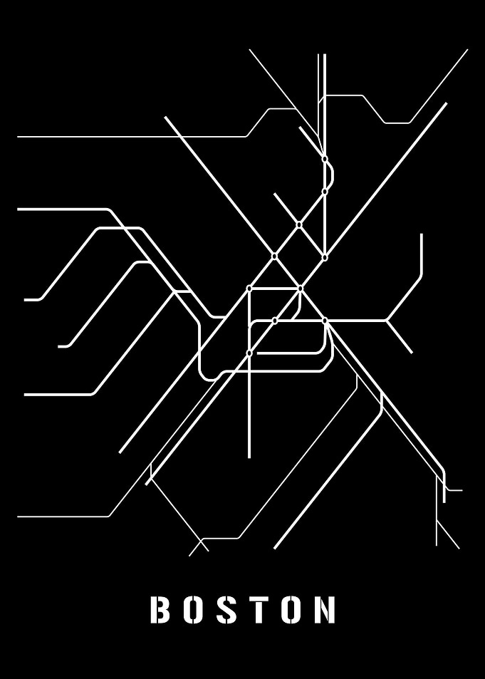Boston Subway Metro Map