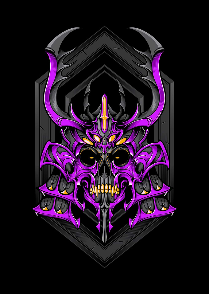 Dark Samurai Skull
