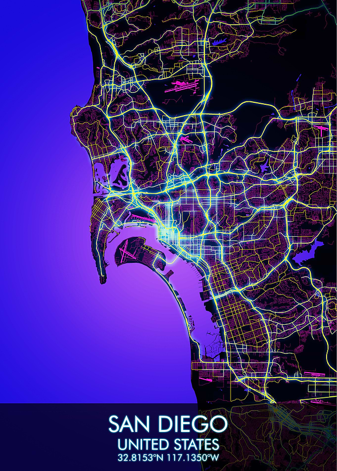 San Diego Cyberpunk Map