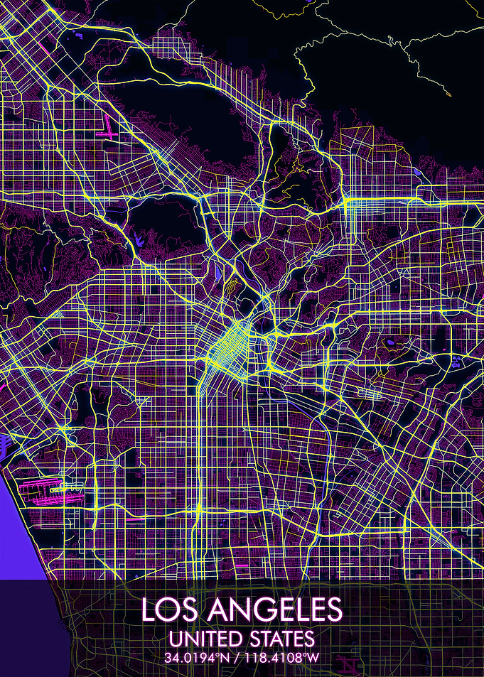 Los Angeles Cyberpunk Map