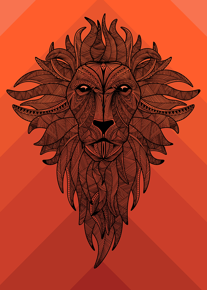 Lion sunset