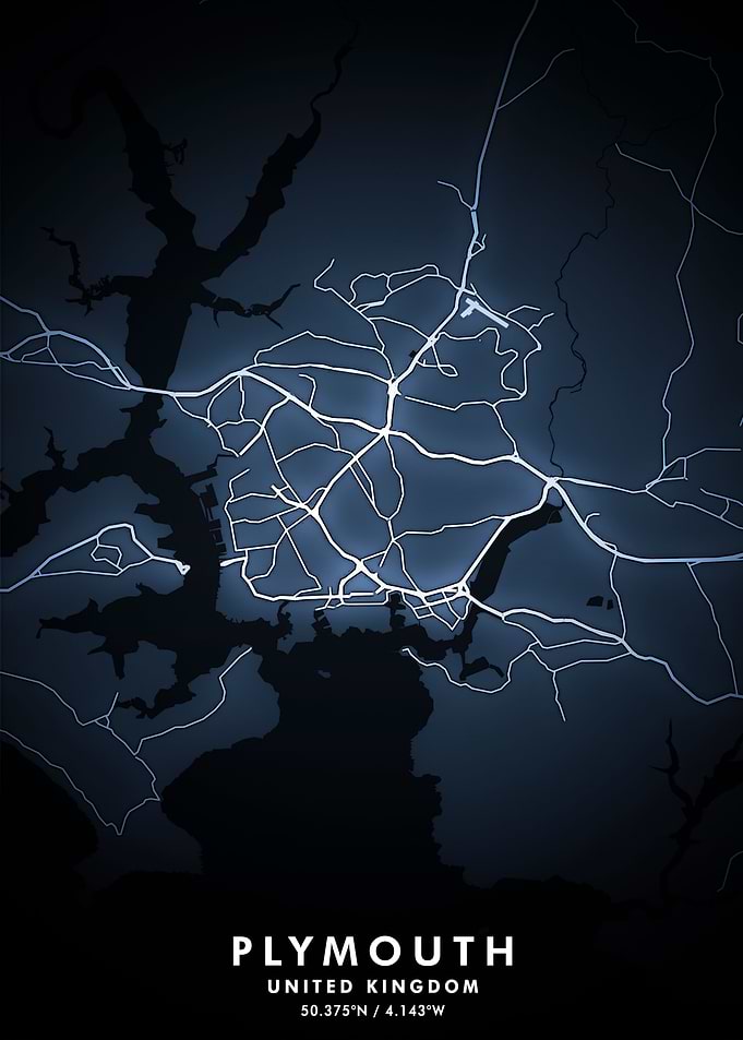 Plymouth Map Posters