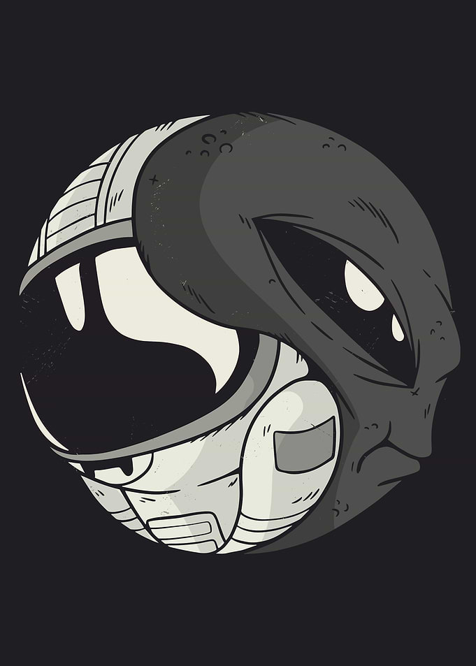 Yin Yang Astronaut Alien