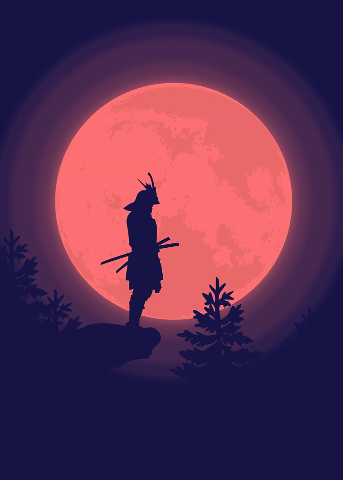 Blood Moon Samurai Warrior