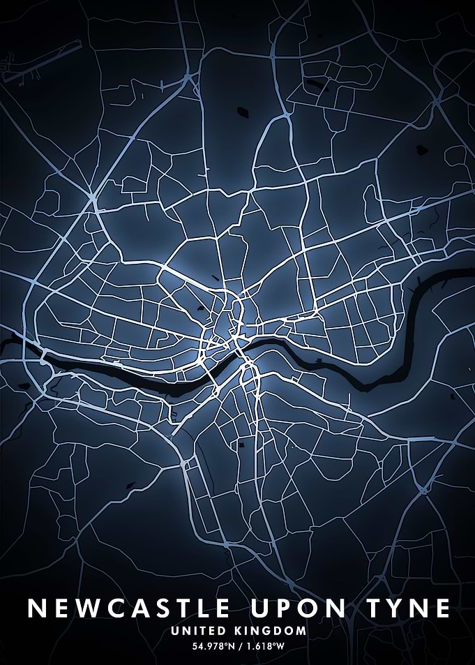 Newcastle upon Tyne Map