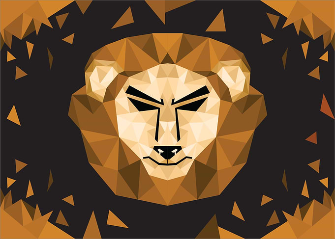 Low poly Art Lion Head