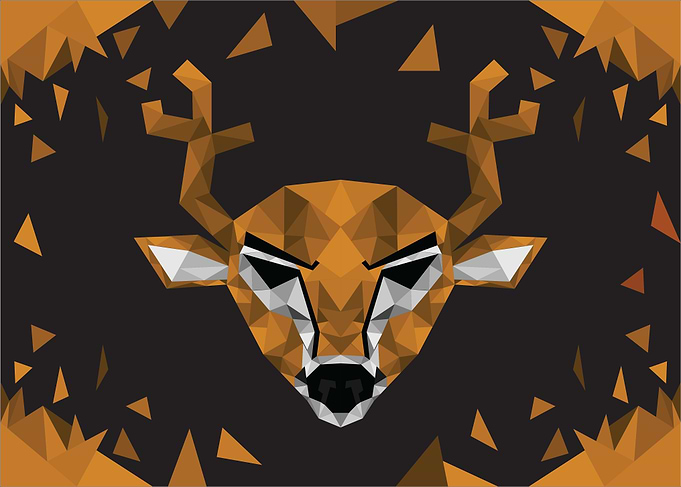 Low poly Art Deer Head