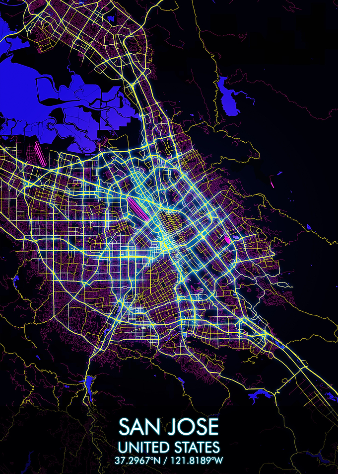 San Jose Cyberpunk Map
