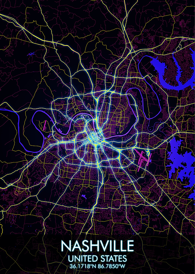 Nashville Cyberpunk Map