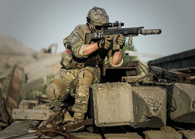 soldier near fighting