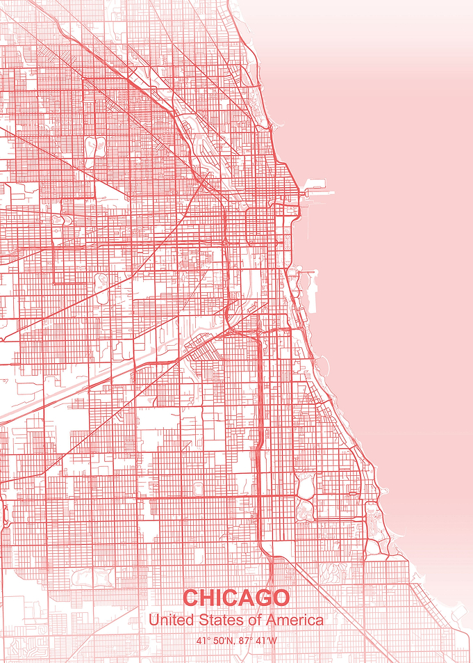 chicago city map Pastel