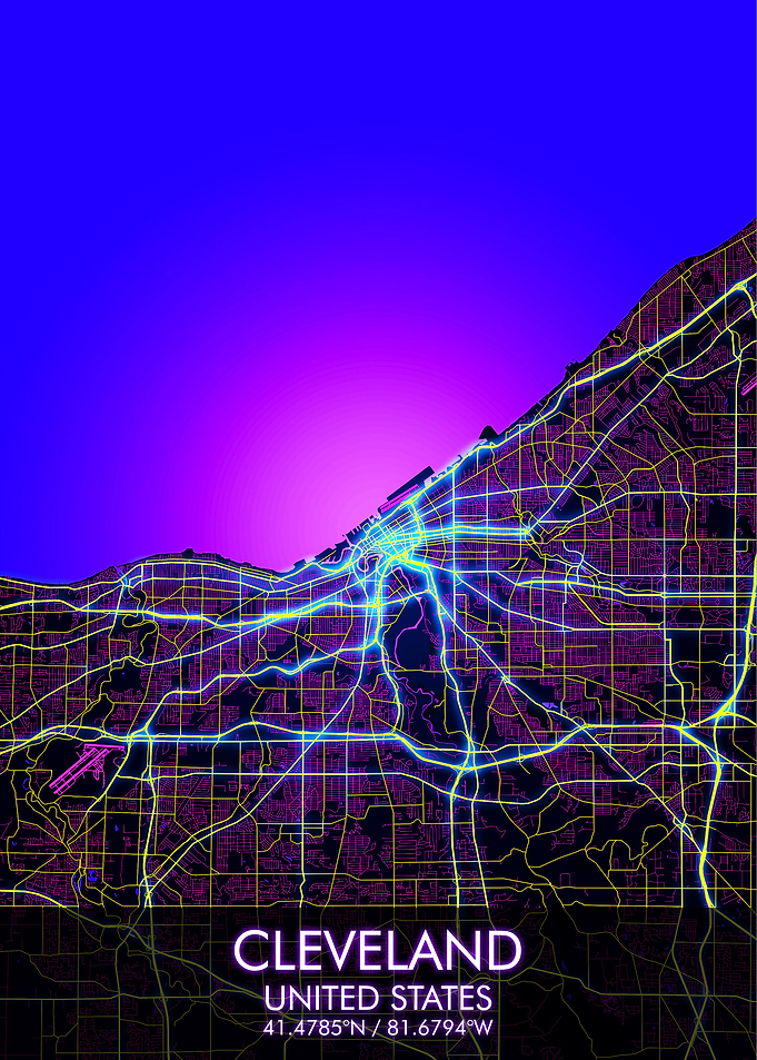 Cleveland Night City Map