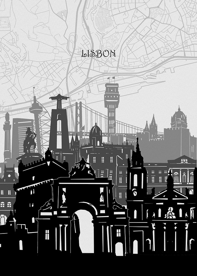 lisbon cityscape map