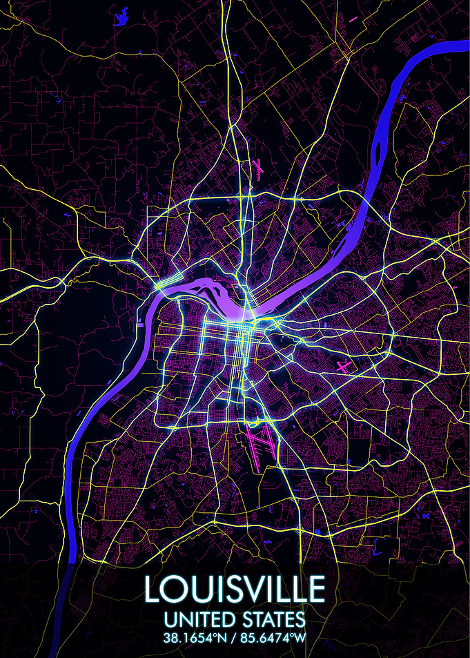 Louisville Cyberpunk Map
